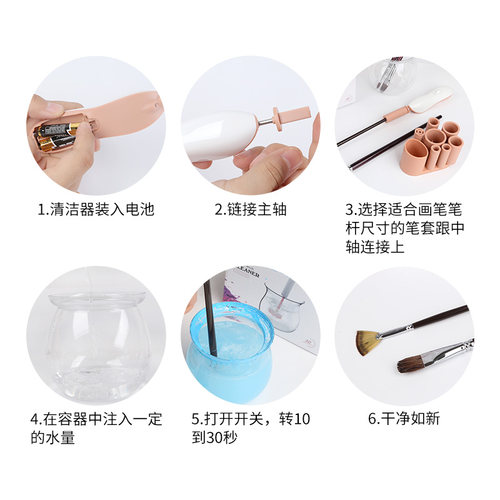 中盛画材 电动洗笔器水粉洗笔筒多功能插笔油画国画绘画美术水桶 - 图3