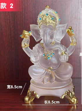 泰国象神摆件琉璃招财东南亚风格桌面摆设工艺品龙婆洪中控台装饰