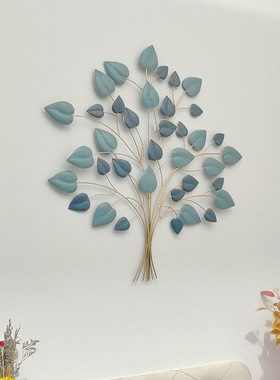 现代铁艺桑树叶子壁饰金属墙饰进门立体壁挂玄关背景墙面创意装饰
