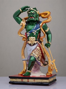 康盛千里眼顺风耳神像树脂极彩家用妈祖护法千里眼顺风耳将军像