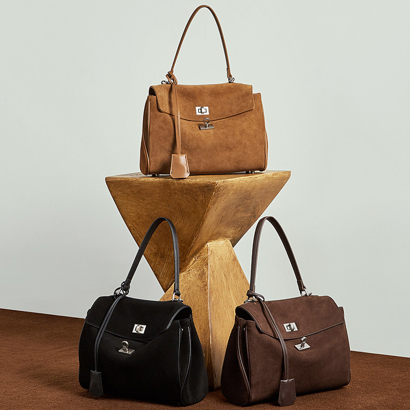 琳蒂袋鼠2025新款托特包慵懒风大容量磨砂牛皮凯莉包女手提斜挎肩,淘宝优惠券,粉丝福利购,淘宝优惠卷