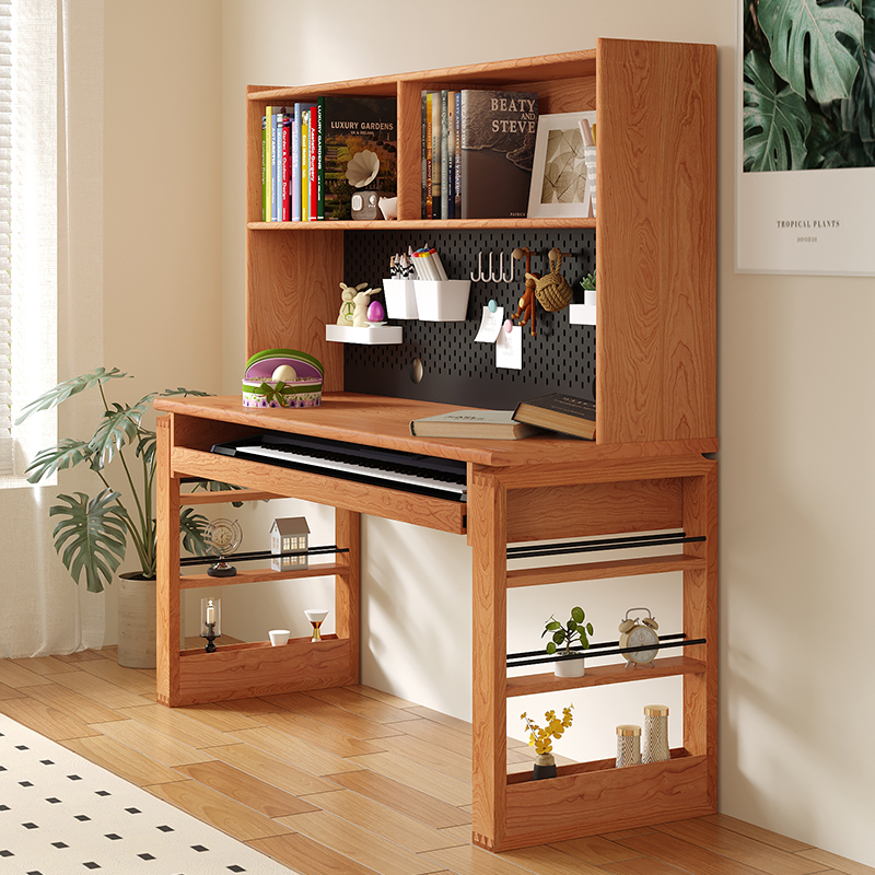 实木钢琴桌工作台录音棚音乐工作桌编曲混音器桌电子琴键盘桌桌子 - 图2