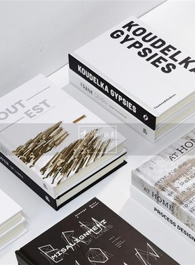 简约英文可翻页装饰真书样板间售楼处艺术软装饰品仿真书籍摆件