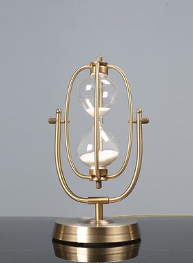 德国工艺地球仪沙漏计时器欧式装饰品办公室桌面旋转流沙摆件礼品