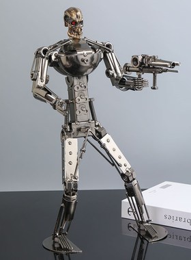 终结者机器人摆件金属铁血战士机甲魔兽装饰品男孩桌面电视柜摆设