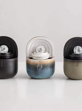 创意胶囊招财流水摆件简约现代小型水晶球办公室桌面客厅书房装饰