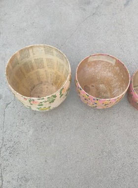 怀旧纯手工米缸纸翁子民俗老物件农村家用纸缸复古田园风摆件道具