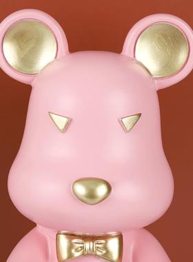 钥现简代约创件意点赞托盘152熊摆玄关匙收纳摆件树脂工艺家居装