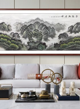 国画仓苍龙朝居图纯手工办公室装饰画客厅水墨画手绘有山无水靠山