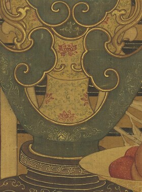 元人丰登报喜图传统岁朝清供画临摹范本中式装饰画艺术绢布画心