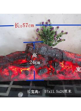 电壁炉炉木炭假柴木AL炭火焰装饰炭火灯壁柴篝火拍摄道具装饰品