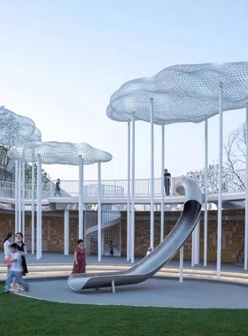 大型不锈钢云朵雕塑定制铁艺镂空编织景区公园林景观装饰抽象摆件