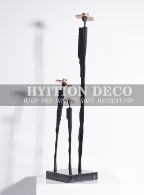 简约现代家居样板房间软装饰品售楼处金属创意人物造型工艺品摆件