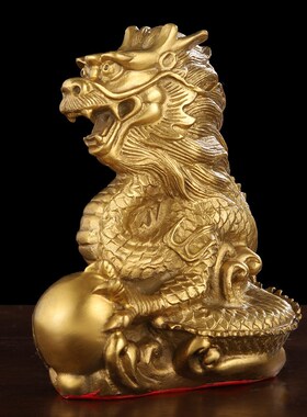 黄铜十二生肖摆件玄关饰品兔鼠龙鸡羊牛虎马鸡蛇猪猴金属工艺品