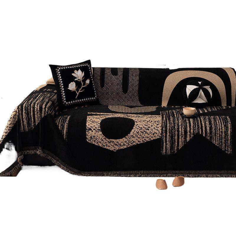 轻奢感沙发盖布四季通用简约黑色沙发巾一整张全盖套罩毯,淘宝优惠券,粉丝福利购,淘宝优惠卷