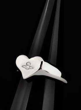 【官网正品】西太后土星戒指简约冷淡风高级感光面小众爱心戒