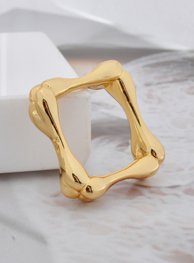 【官网正品】西太后24新款四节骨头logo戒指个性朋克明星同款