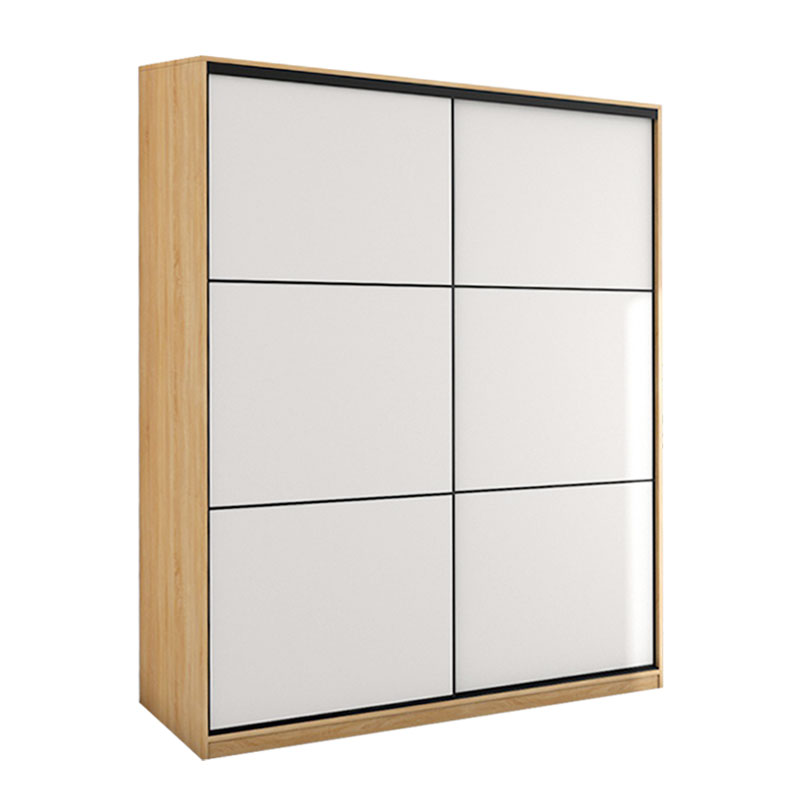 推拉门衣柜书桌一体转角小户型生态板实木梳妆台移门拐角衣橱 - 图3