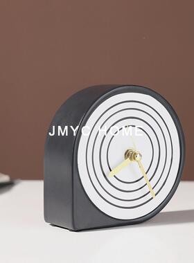 卡通可爱树脂座钟摆件样板儿童头房时钟软装饰间品BJR表钟床柜电