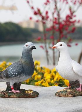 仿真白鸽子工艺品模型屋顶装饰树脂摆件雕塑小鸟花园庭院别墅摆设