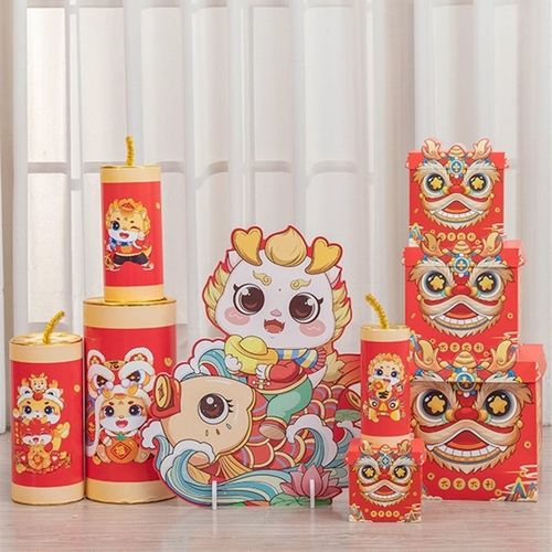 2025蛇年新年元旦场景布置装饰商场银行酒店礼盒坐炮堆头春节摆件 - 图0