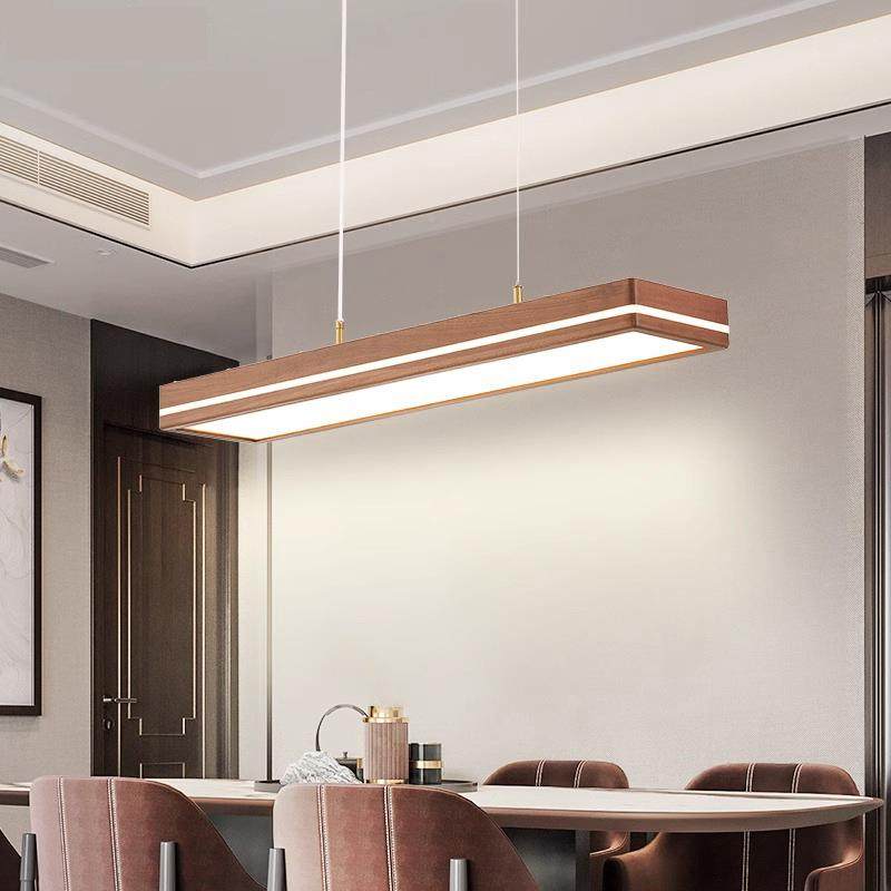 中式餐厅吊灯一茶室胡桃木632简约字长灯护全光谱眼长桌饭厅餐条,淘宝优惠券,粉丝福利购,淘宝优惠卷