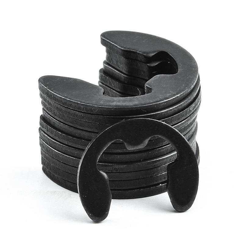 碳钢黑色E型卡簧套装E型挡圈盒装跨境E形开口卡簧挡圈混装 - 图0