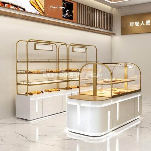 面包展示柜蛋糕模型柜烘焙边柜中岛柜收银台吧台冷藏柜台糕点柜 - 图1