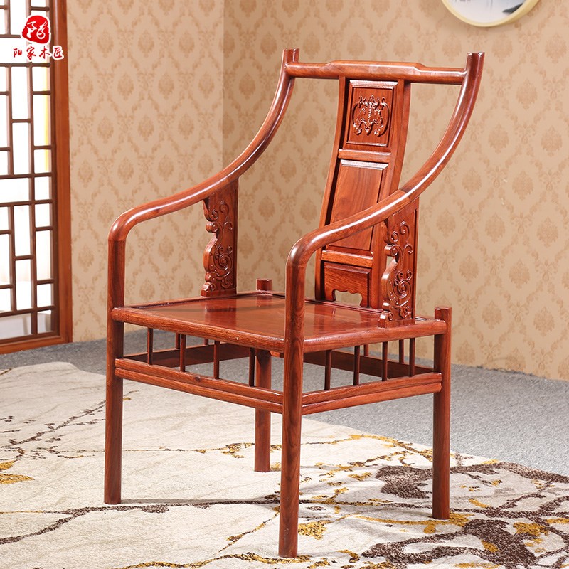 红木家具花梨木圈椅三件中式太师椅官帽椅将军椅实木椅茶椅鼓凳 - 图2