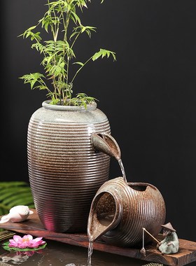 生态缸古法鱼缸瀑布造景全套循环水流水摆件过滤配件庭院花园diy