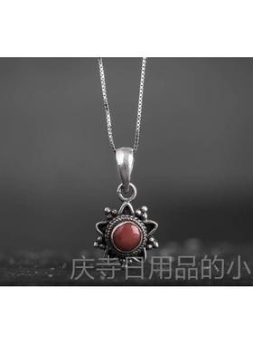 高档泊尔尼手工925银古饰品宝石手镯吊坠 覆女个性 手錬 创意民族