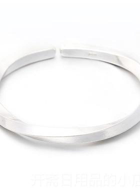 正品纯银9手镯99足银男女情侣古手法手工白银环莫比乌斯实战心维