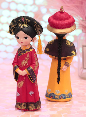 清宫娃娃俏格格宫廷风古装人偶皇帝皇后桌面玩偶摆件古风小装饰品