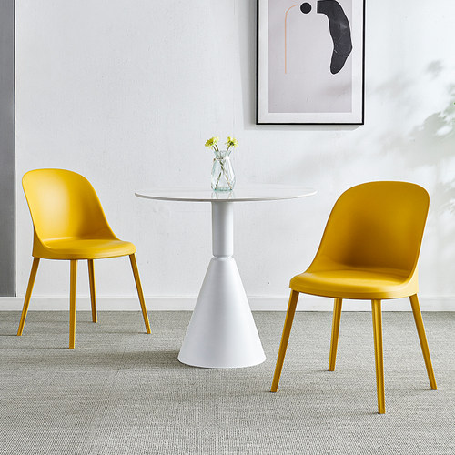 岩板圆桌洽谈桌椅组合家用餐桌小圆桌子接待洽谈桌咖啡桌阳台桌椅 - 图3