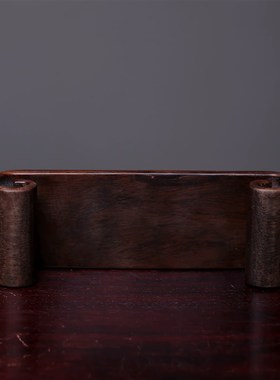 红木酸枝黑檀木紫檀木长方形实木书卷底座文玩核桃奇石头摆件底座