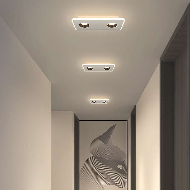 Double-head surface-mounted downlight without main light lighting living room corridor aisle bedroom bold lamp ultra-thin anti-glare ceiling spotlight