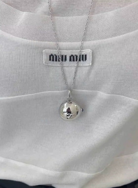 艾瑞雅车静媛同款银球项链女韩国