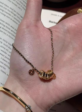 小红书爆款满钻金币黑金手链招财