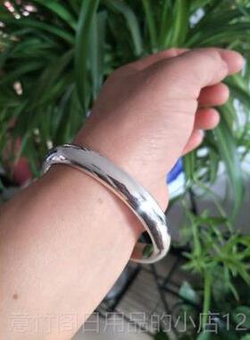 正品足银999泥面鳅背镯 闭口素民族风手纯手工纯银手镯做可订来料