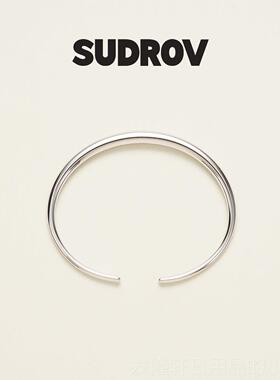 高档UROV尚素觉足银实心手镯女时镯子个性纯银送女D友生S日礼物实