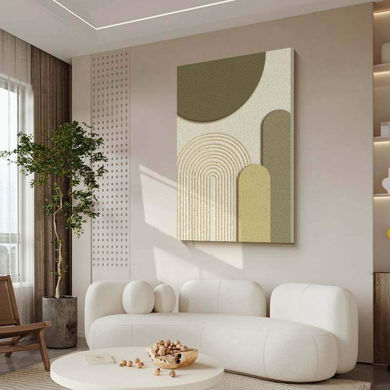 侘寂奶油风客厅装饰画几何抽象砂岩玄关壁画沙发背景墙肌理感挂画,淘宝优惠券,粉丝福利购,淘宝优惠卷