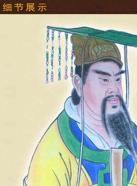 三皇五帝画像挂画 轩辕黄帝炎帝神农伏羲人物画卷轴画 复古装饰画