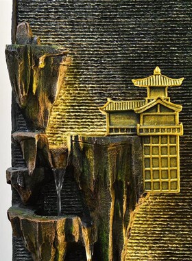 假山流水办公室客厅喷泉水幕墙循环水轮庭院装饰山水造景落地摆件