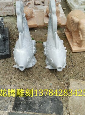 喷水鱼头 流水景观园林雕塑摆件喷水鱼儿壁挂雕塑喷泉鲤鱼吐水