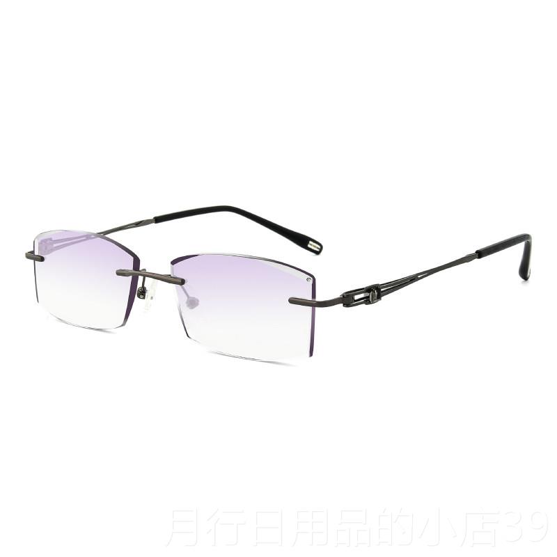 Genuine with myopia glasses rimless ultra-edge light-cut eye-changing glasses shot frame men's anti-blue light radiation finished mirror glasses