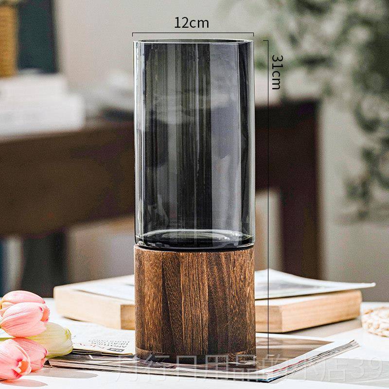 Genuine light luxury high-end vase ornaments, simple and creative glass water flowers, roses, lilies, living room table flower arrangements