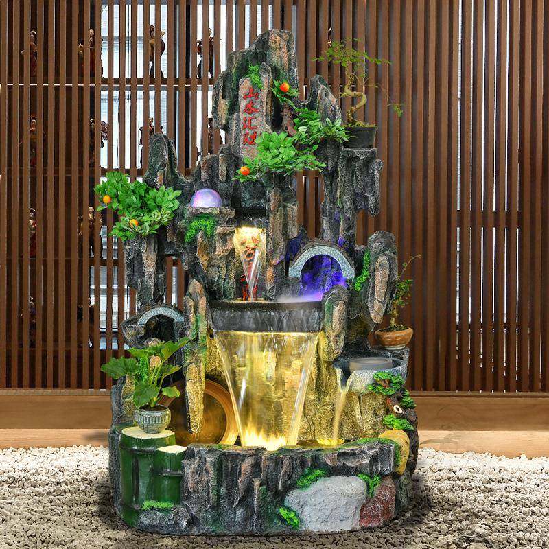 阳台流水喷泉大型假山鱼缸客厅落地景观摆件加湿器养鱼装饰品,淘宝优惠券,粉丝福利购,淘宝优惠卷