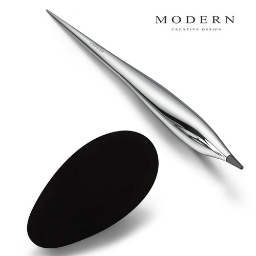 Modern创意艺术抽象永恒笔不用墨水铅笔金属笔签字笔桌面摆件高档 - 图1