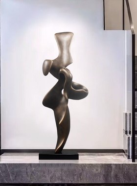 抽象雕塑艺术品现代样板房酒店别墅楼梯转角落地装饰大好河山摆件