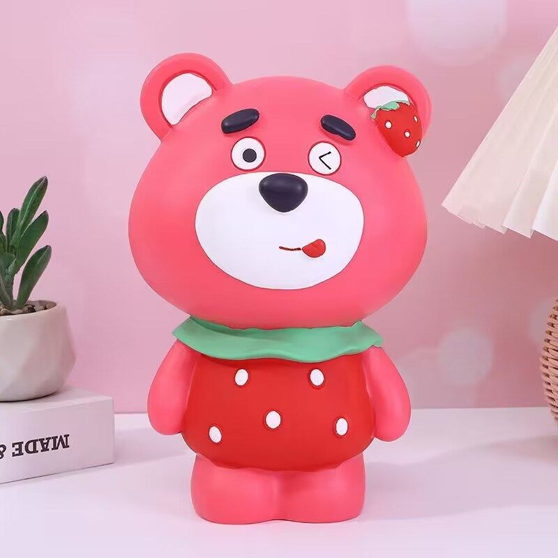 新款草莓兔草莓存钱罐儿童涂鸦彩绘手绘色卡通石膏像娃娃乳胶模具,淘宝优惠券,粉丝福利购,淘宝优惠卷